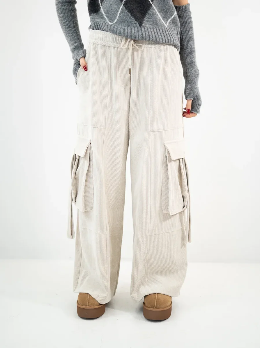 Pantalone cargo in velluto – Tensione In