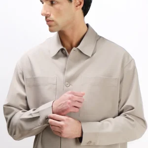 OVERSHIRT TESSUTO MORBIDO SABBIA