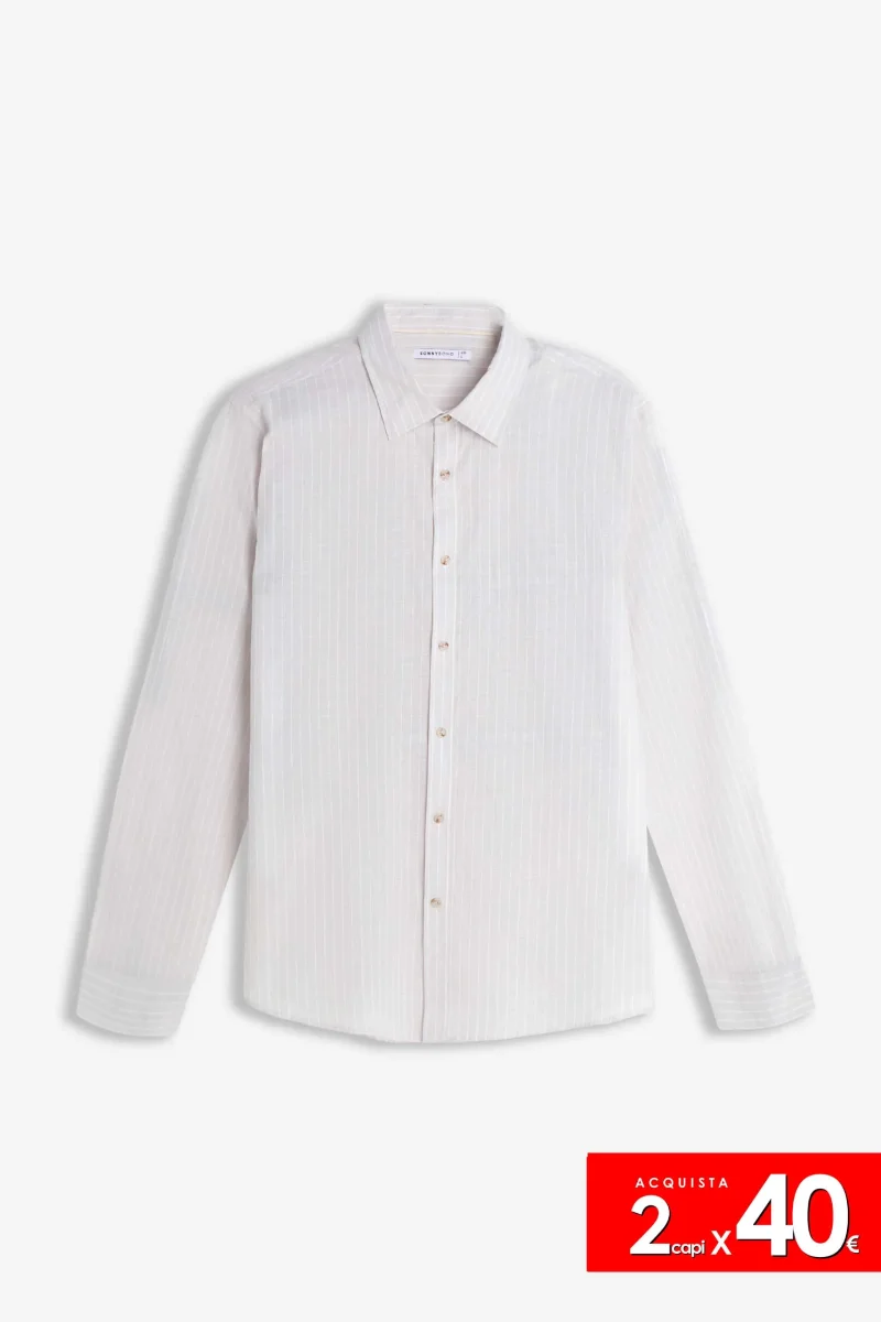 CAMICIA COTONE SLUB GRIGIO