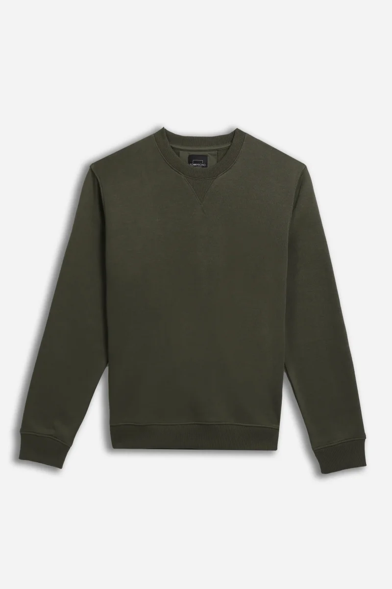 FELPA GIROCOLLO BASIC VERDE MILITARE