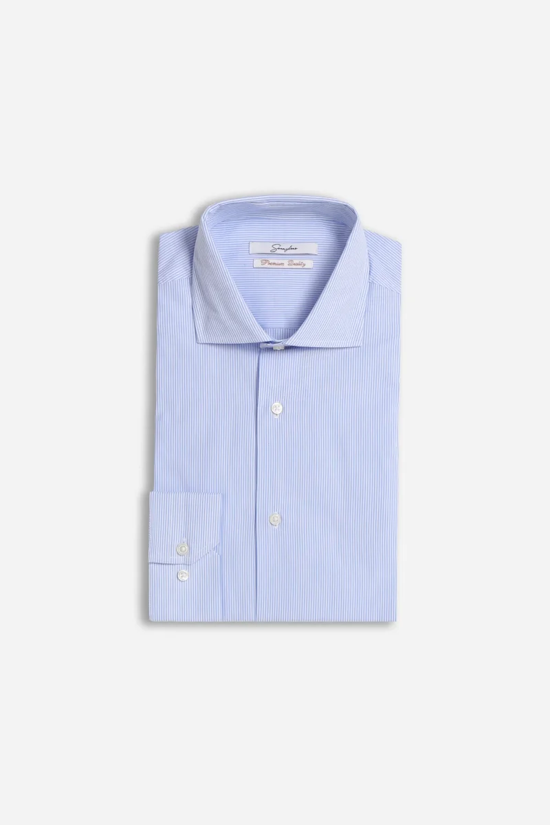 CAMICIA FIL A FIL  CELESTE