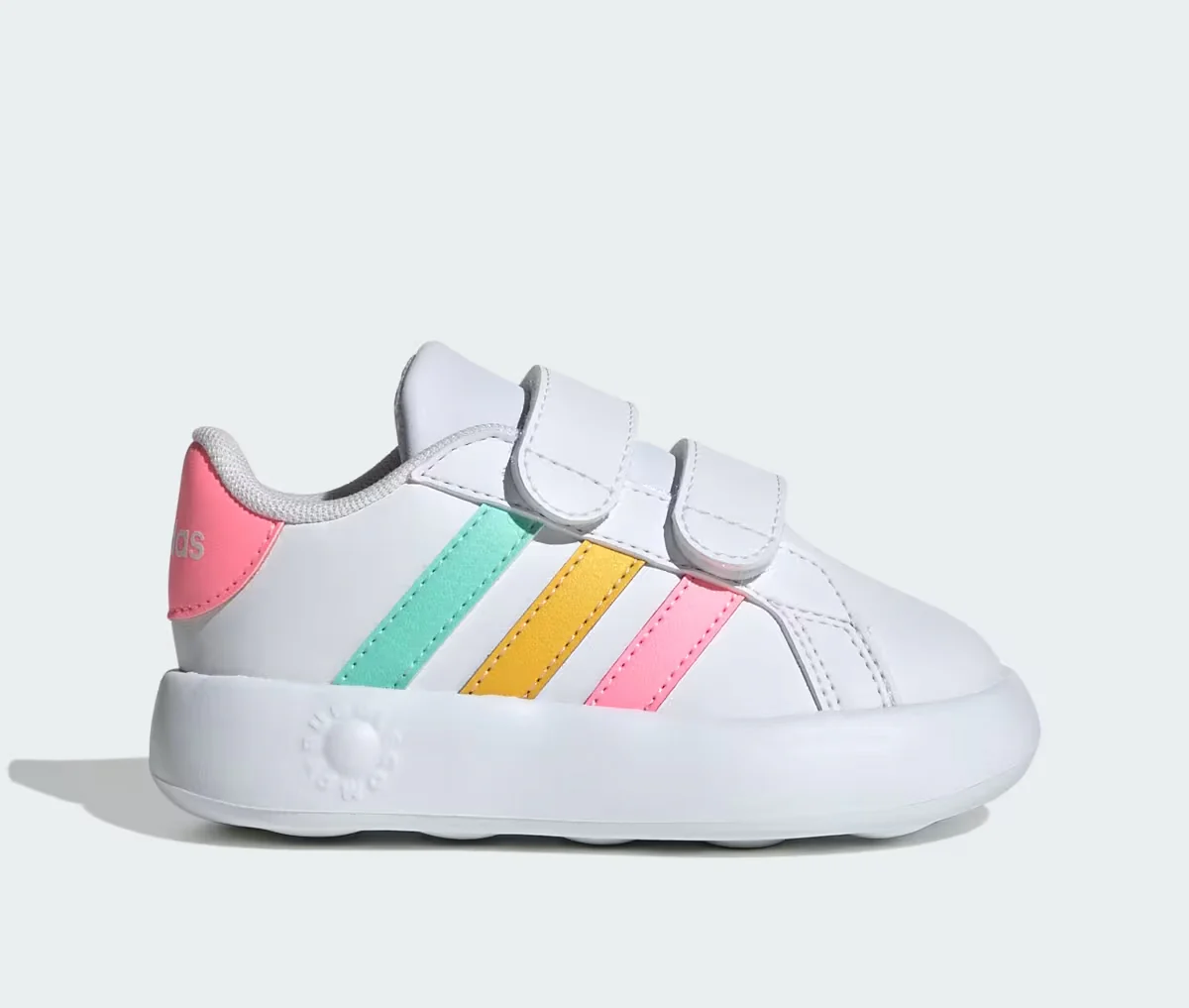 Adidas Grand Court 2 Bianco Rosa Scarpe Infant Bambina Sportive Sneakers IE1371