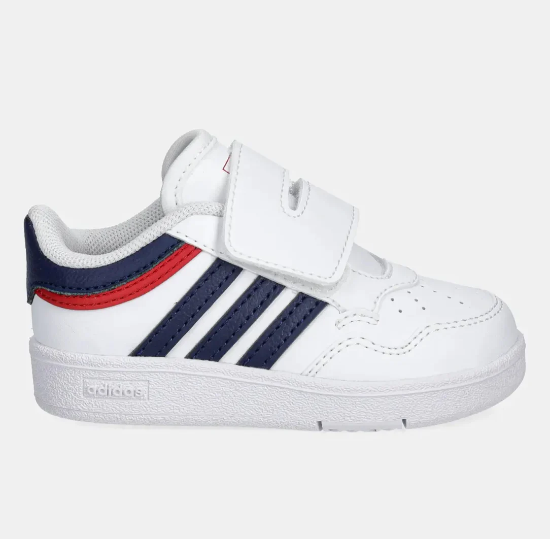 Adidas Hoops 4 Bianco Blu Scarpe Infant Bambino Sportive Sneakers JI3488